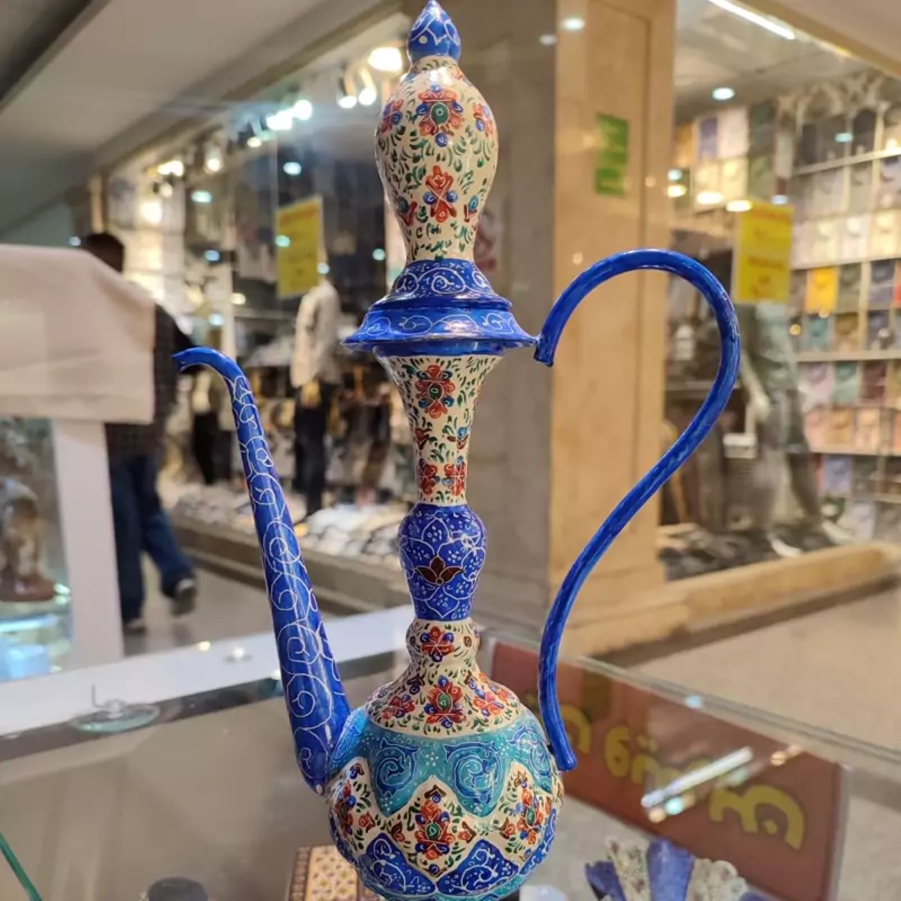 گلاب پاش مسی ایرانی – اسلیمی میناکاری شده