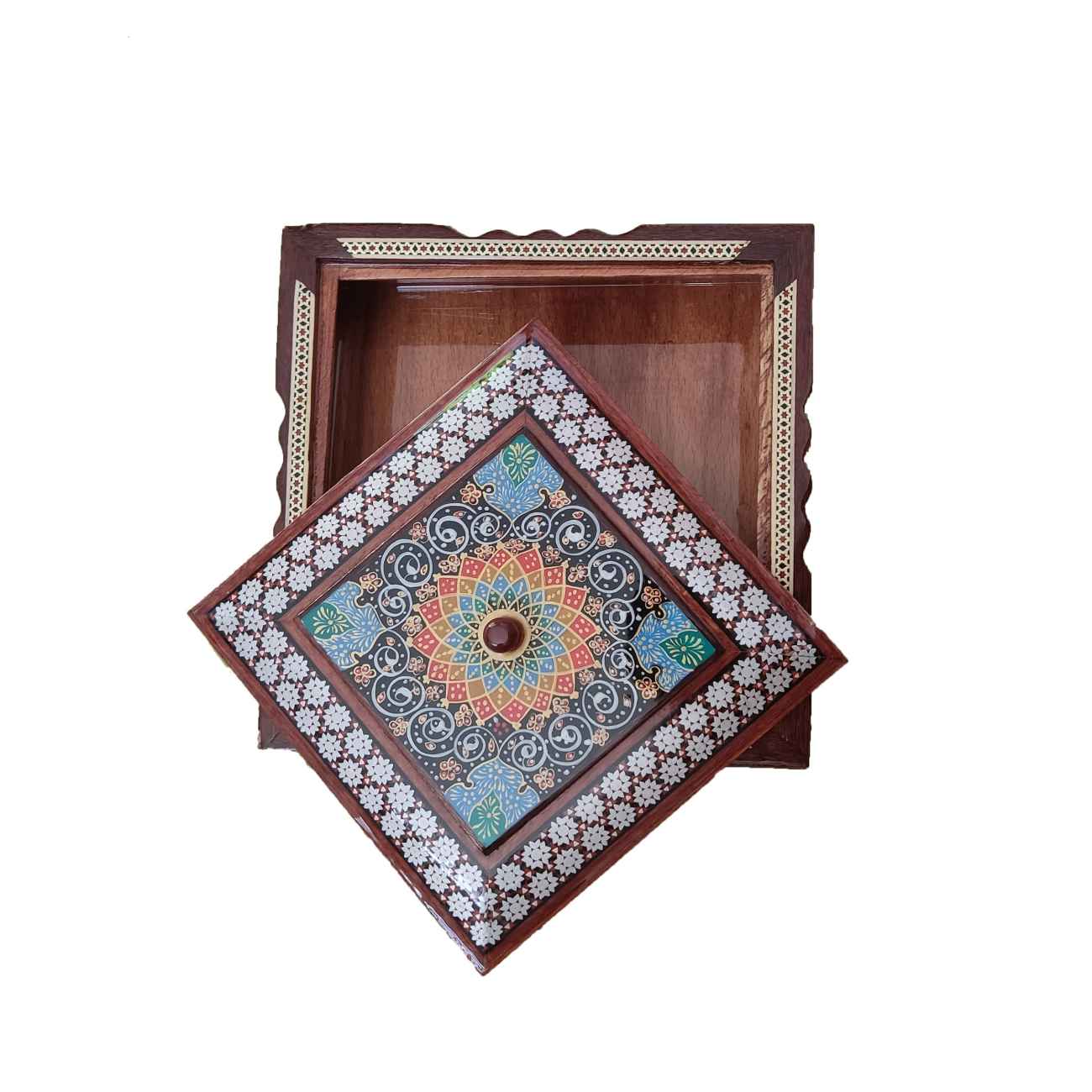 قندان چوبی کلاسیک خاتم کاری – ترکیبی از کارایی و هنر
