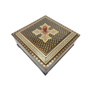 کاسه قندان چوبی کلاسیک خاتم کاری – برای ظرافت و جذابیت