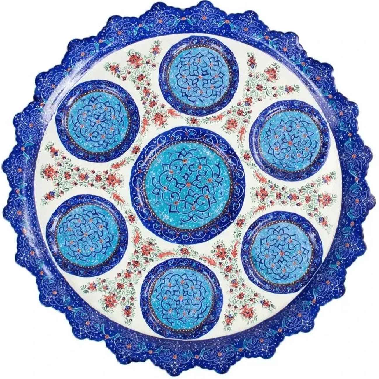 سرویس چایخوری دستساز ایرانی – میناکاری شده مناسب برای هدیه و دکور منزل