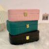 جعبه جواهرات با آینه و قفل برای سازماندهی لوازم جانبی