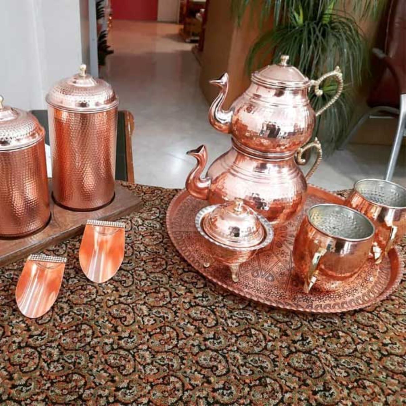 کتری مسی ایرانی بادوام، طرح سنتی اردشیر چکشکاری شده