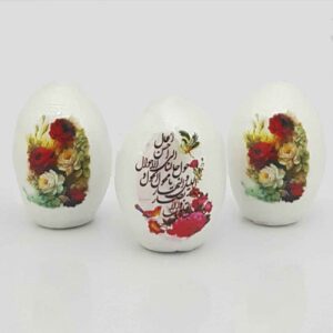تخم مرغ نقاشی شده هفت سین ایرانی برای جشن نوروز ایرانی – طرح گل (بسته ۳ عددی)