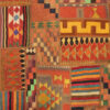 گلیم دستباف چهل تکه طرح هندسی نارنجی