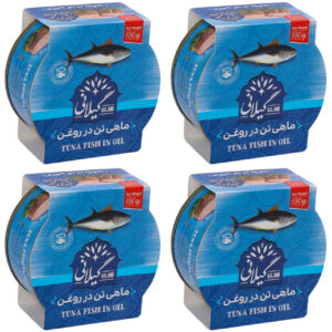 کنسرو ماهی تن در روغن نباتی – گیلانی، بسته ۱۸۰ گرمی، ۴ عددی