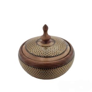کاسه چوبی خاتم کاری – جلوه‌ای هنری برای روی میز شما
