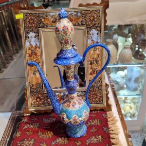 گلاب پاش مسی ایرانی – اسلیمی میناکاری شده