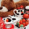 فنجان سرامیکی هنری - مناسب برای هدیه دادن و نوشیدن با طرح پاندا و جای بیسکویت