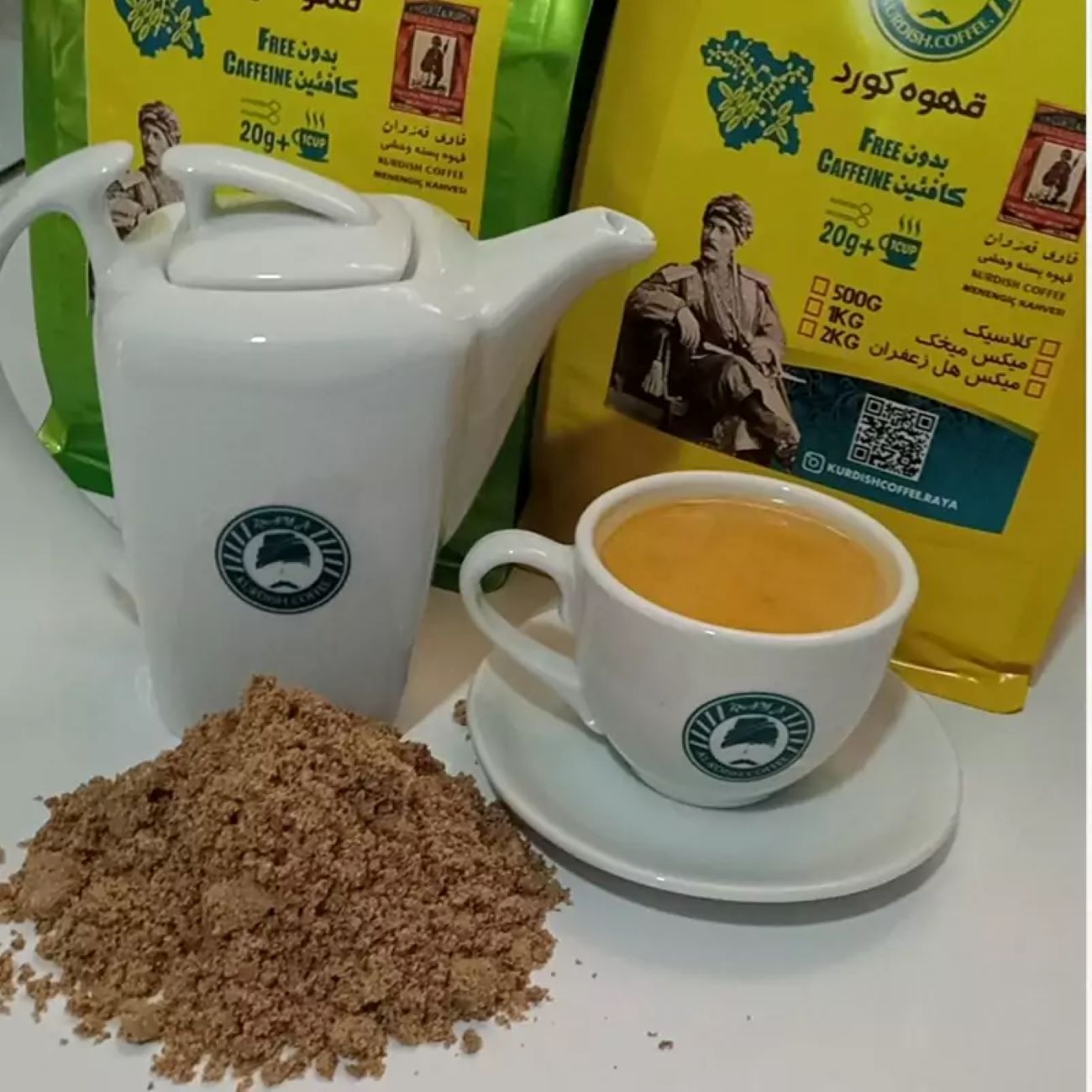 قهوه بنه پسته وحشی بدون کافئین (قهوه کردی) ۱۰۰۰ گرمی – مدل کلاسیک