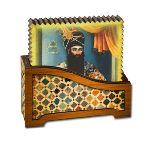 هنر غنی ایرانی روی زیرلیوانی چوبی برای خانه شما (مجموعه ۶ تایی)