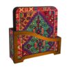 ست 6 عددی زیر لیوانی چوبی ایرانی به سبک فرش – طراحی هندسی مربعی