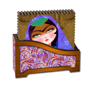 زیرلیوانی چوبی با طرح سنتی و زیبای ایرانی (بسته ۶ عددی)