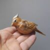 ساعت رومیزی چوبی با مجسمه پرنده دست‌ساز - طراحی منحصر به فرد و شیک