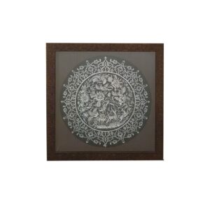 حکاکی پرنده و گل در قاب دیواری برنجی – طراحی ماندگار