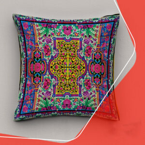 روکش کوسن طرح گلدار مینیاتوری کلاسیک قومی (مجموعه ۲ عددی)