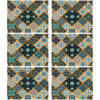 زیربشقابی طرح گل هندسی معاصر - زیبا و کاربردی (مجموعه ۶ عددی)