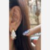 گوشواره استیل میناکاری طرح گل زیبا - شیک و زیبا