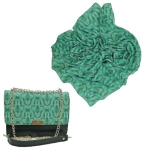 کیف دوشی زیبا با زنجیر و شال ست