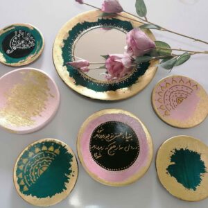 سفره هفت سین نفیس ایرانی با طرح هندسی زیبا، مجموعه 7 عددی