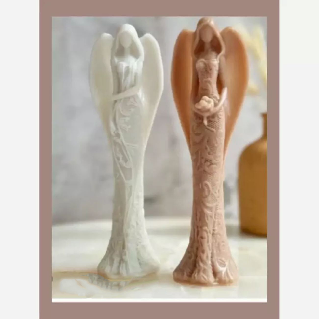 مجسمه شمعی دست ساز طرح فرشته مناسب برای هدیه یا دکور (5 عدد)