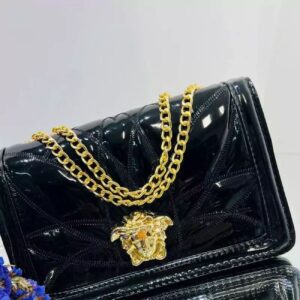 کیف دستی چرم مصنوعی لوکس با بند زنجیری چشمگیر
