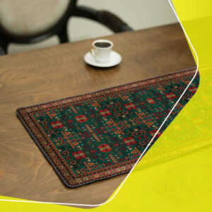 رومیزی مخمل سبز لوکس – طرح ایرانی
