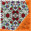 رومیزی مخمل گلدار قرمز با الهام از سبک ایرانی - لوکس و نرم