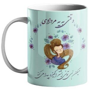 ماگ سرامیکی ایرانی – مرداد (شیر) خوشنویسی فارسی