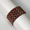 دستبند زنانه مهره‌ای استیل بافت ایرانی - طرح هندسی