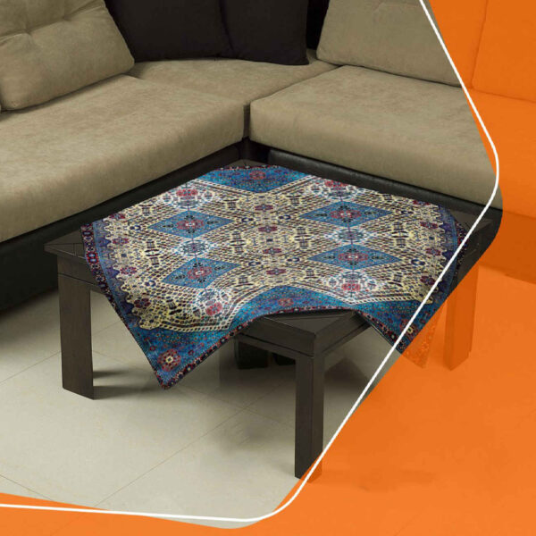 رومیزی مخمل طرح هندسی قدیمی ایرانی