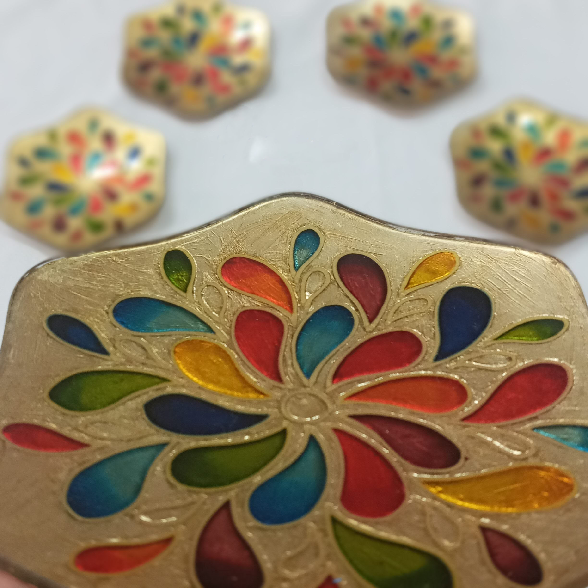 ظروف هفت سین ویترای طرح اشک مناسب برای عید نوروز، بسته 6 عددی