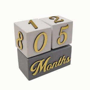 تقویم رومیزی مکعبی چوبی – نمایشگر تاریخ قابل تنظیم