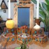 ظروف هفت سین چوبی آینه دار مناسب برای برگ آبی عید نوروز
