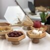 ظروف هفت سین چوبی آینه دار مناسب برای عید نوروز طرح هندسی، مجموعه 7 عددی