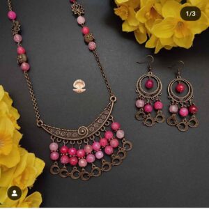 سرویس جواهرات قطره‌ای برنزی با طراحی منحصر به فرد