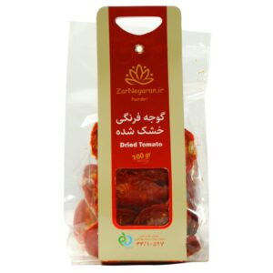 گوجه فرنگی خشک ورقه شده ۱۰۰ گرمی – برند زرنگاران (بسته ۱۰ عددی)