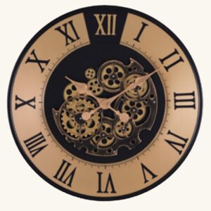 ساعت دیواری چرخ دنده متحرک – دکور صنعتی فلزی Steampunk