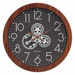 ساعت دیواری چرخ دنده متحرک – ساعت مکانیکی چوبی Steampunk