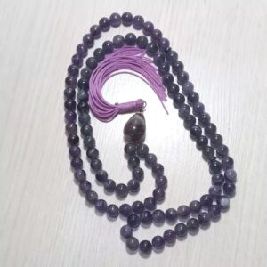 مهره‌های نماز سنگ آمیتیست طبیعی، 101 مهره، اندازه 8 میلی‌متر