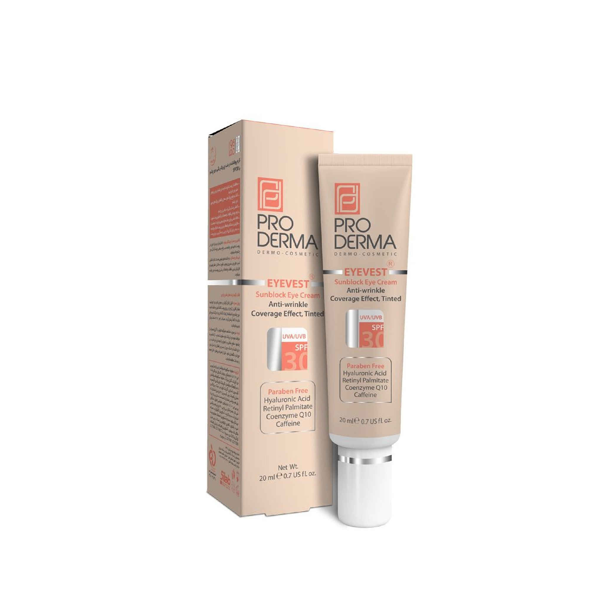 کرم دور چشم رنگی پرودرما آیوِست – ضد چروک، SPF 30، 20 میلی لیتر