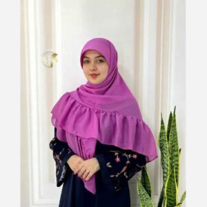 روسری زنانه – طرح جمع شده سرخابی