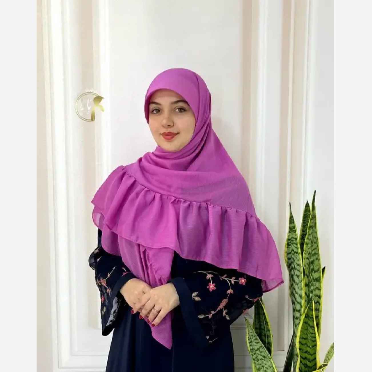 روسری زنانه – طرح جمع شده سرخابی