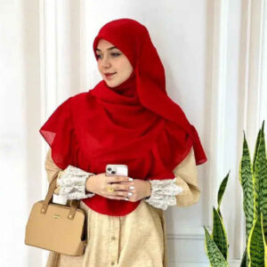 روسری زنانه – طرح جمع شده قرمز II