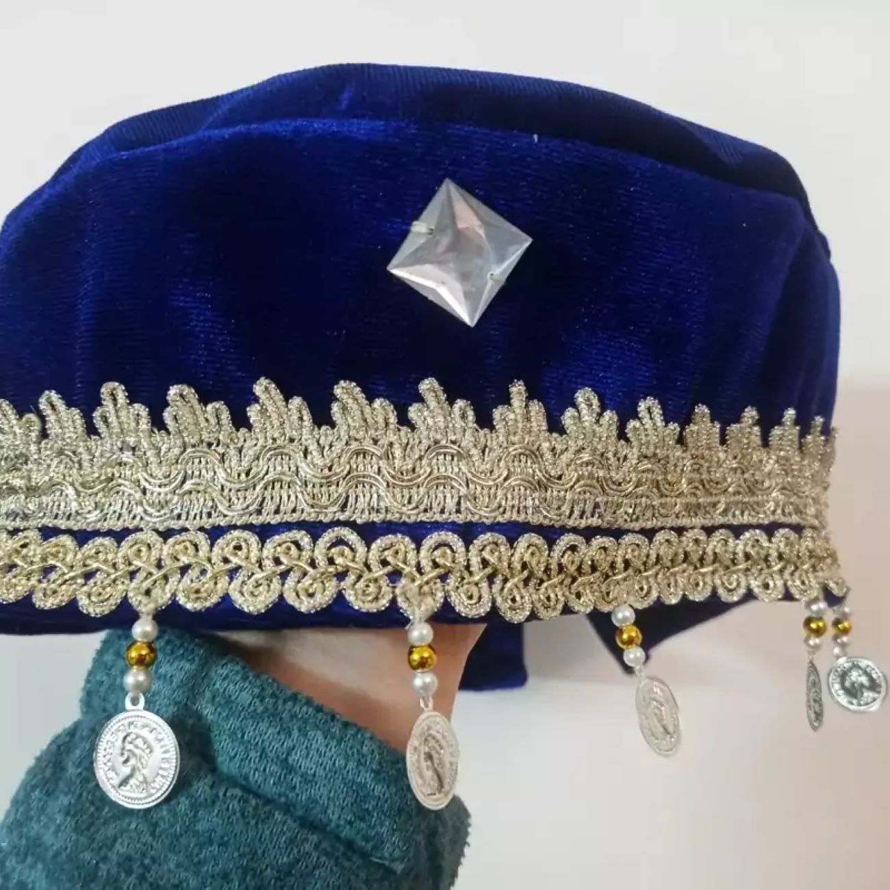 کلاه مخمل سنتی زنانه و دخترانه طرح سکه