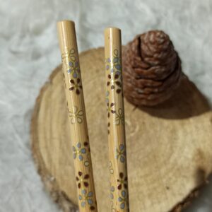 چوب غذاخوری چوبی – طرح گلدار ساخته شده از بامبو (مجموعه ۲ عددی)
