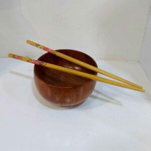 چاپستیک‌های چوبی – طرح گلدار ساخته شده از بامبو (مجموعه ۲ عددی)