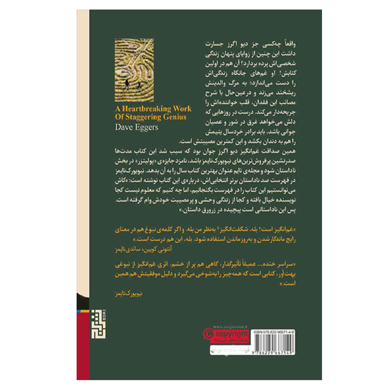 کتاب اثری دلشکن از نبوغ حیرتآور اثر دیو اگگرز (فارسی)