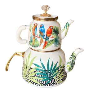 کتری و قوری میناکاری رنگارنگ – مناسب برای استفاده روزانه یا دکور