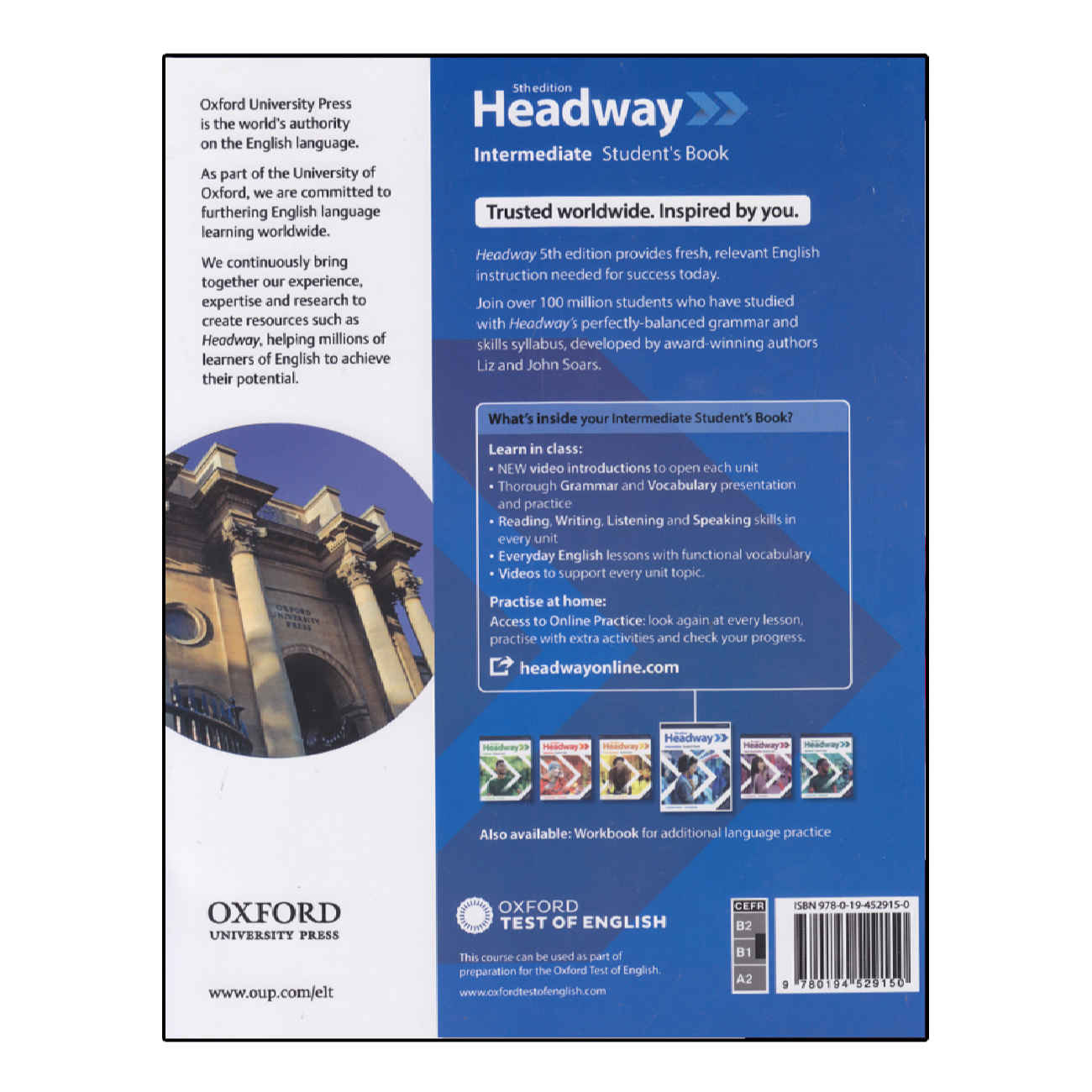 کتاب Headway Intermediate (ویرایش پنجم) اثر John and Liz Soars، Paul Hancock