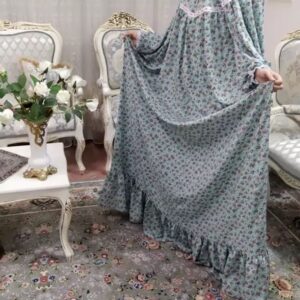 چادر نماز اسلامی آستین‌دار زنانه طرح ماهی و نخی